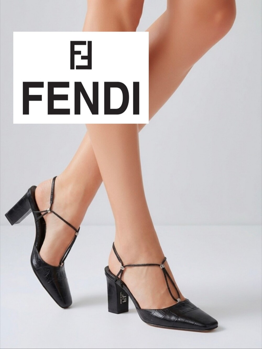 Fendi Black Leather T-Strap Block Heels Vintage Excellent. 6M See ⬇️